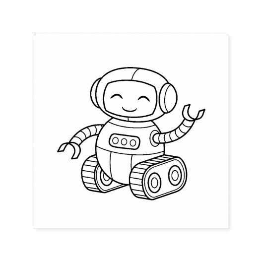 Tampon Auto-encreur Joyeux Robot Jouet Couleur moi (Design)