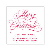 Tampon Auto-encreur Joyeux romantique Script de Noël Retourner l'adres (Design)