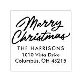 Tampon Auto-encreur Joyeux script de Noël adresse de retour (Design)