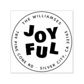 Tampon Auto-encreur Joyeux Téméraire Moderne Rond Noël Retour Adresse (Design)