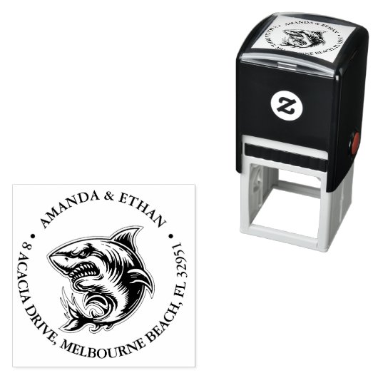 Tampon Auto-encreur Joyeux thème requin (En situation)