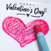 Tampon Auto-encreur Joyeux Valentines Day Script moderne Scribblé Coeu