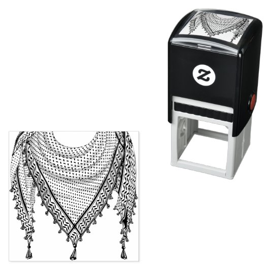 Tampon Auto-encreur Keffiyeh Écharpe palestinienne tissu traditionnel (En situation)