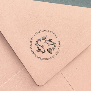 Tampon Auto-encreur Koi Pond Adresse de retour