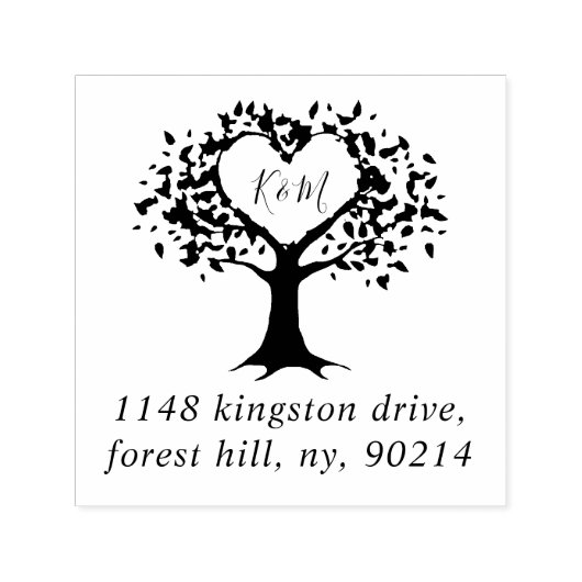 Tampon Auto-encreur La collection Rustic Heart Tree Mariage (Design)