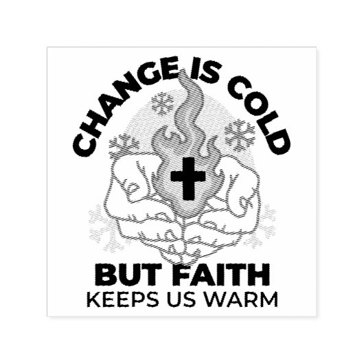 Tampon Auto-encreur La foi nous réchauffe - L'application des oeuvres (Design)