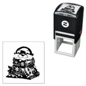 Tampon Auto-encreur La Otter de Noël dans une écharpe (En situation)