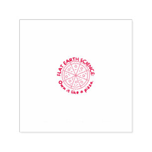 Tampon Auto-encreur La science de la Terre plate comme une pizza fait