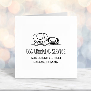 Tampon Auto-encreur Labrador et Carlin Chien Grooming Adresse de servi