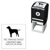 Tampon Auto-encreur Labrador Retriever Dog Silhouette Nom Adresse (En situation)