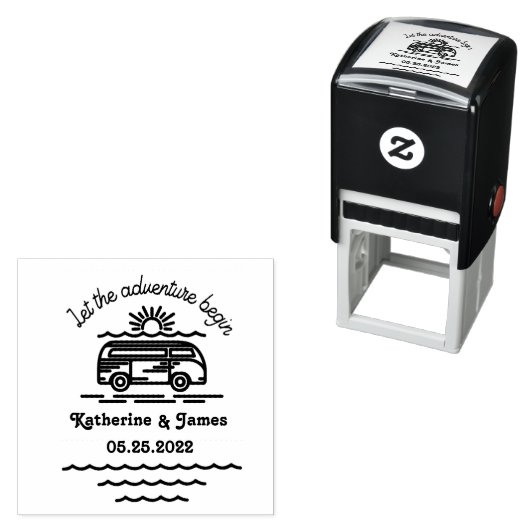 Tampon Auto-encreur Laisser L'Aventure Commencer Le Timbre En Caoutcho (En situation)