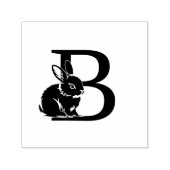 Tampon Auto-encreur Lapin Bébé Lapin Sur Un Monogramme Gras Unique (Design)