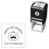 Tampon Auto-encreur Laughing Halloween Pumpkin Arch Message (En situation)