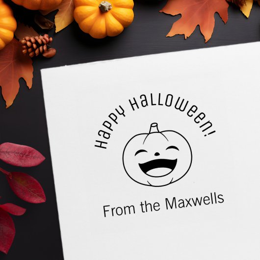Tampon Auto-encreur Laughing Halloween Pumpkin Arch Message