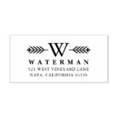 Tampon Auto-encreur Laurel Branch Monogramme Adresse de retour Timbre (Design)