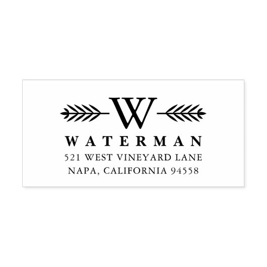 Tampon Auto-encreur Laurel Branch Monogramme Adresse de retour Timbre (Design)