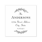 Tampon Auto-encreur Laurel Branch Nom de famille Adresse de retour (Design)