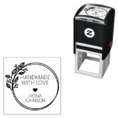 Tampon Auto-encreur Laurel Circulaire Moderne Fabriqué à la main avec (En situation)