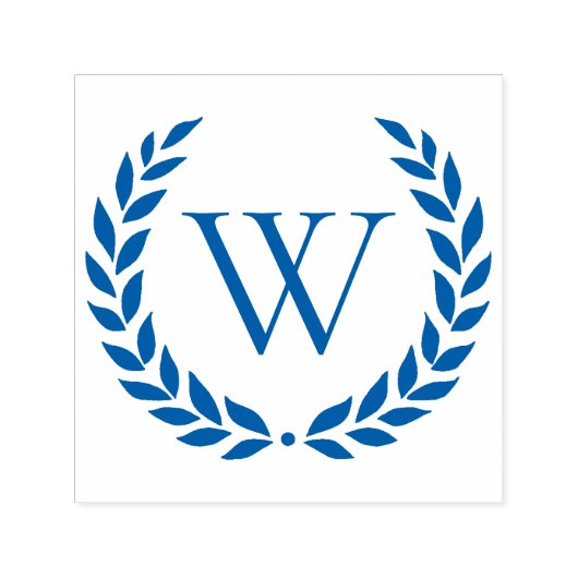 Tampon Auto-encreur Laurel Wreath Monogramme Initial (Design)