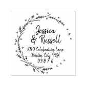 Tampon Auto-encreur Lavender Hearts Wreath Address (Design)