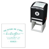 Tampon Auto-encreur L'avenir M. & Mme Typography Adresse de retour (En situation)