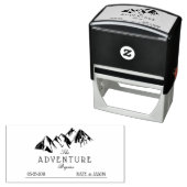 Tampon Auto-encreur L'aventure débute ⎢ Timbre Rustique Mariage en cao (En situation)