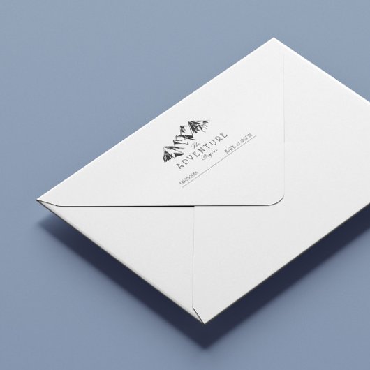 Tampon Auto-encreur L'aventure débute ⎢ Timbre Rustique Mariage en cao