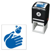 Tampon Auto-encreur Lavez-vous les mains - Lave-mains Coronavirus & Fl (En situation)