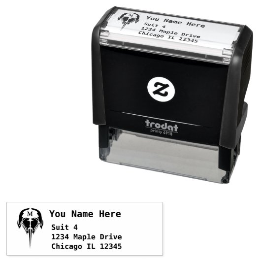 Tampon Auto-encreur Le crabe du fer à cheval dans le tatouage tribal R (En situation)