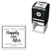 Tampon Auto-encreur Le mariage A Vécu Heureusement Après Les Noms De C (En situation)