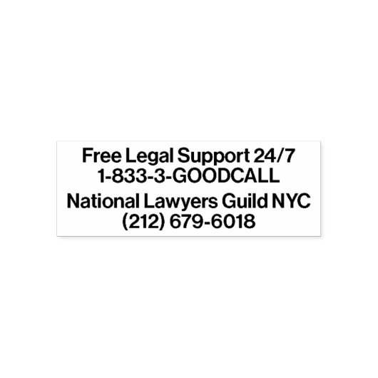 Tampon Auto-encreur Le NYC Legal Support Hotlines (en anglais) pour le (Design)