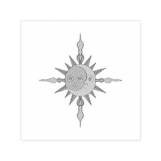 Tampon Auto-encreur Le soleil et la lune (Design)