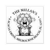 Tampon Auto-encreur Le thème de la grand-mère riant (Design)