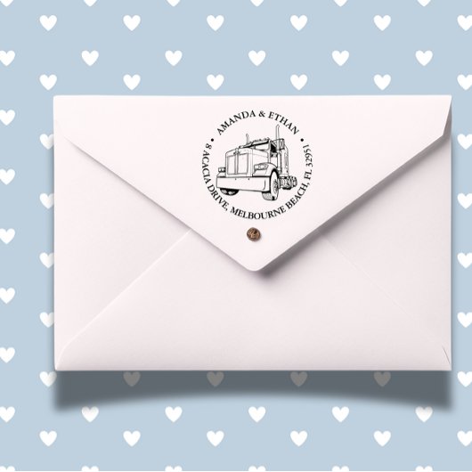 Tampon Auto-encreur Le thème du camion Bandit Semi