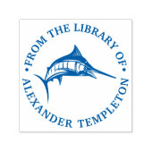 Tampon Auto-encreur Leaping Marlin Nautical Ocean Library Book Name (Design)