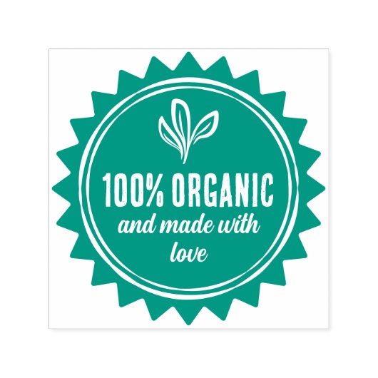 Tampon Auto-encreur Leaves 100% Organic Made With Love Product (Design)