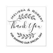 Tampon Auto-encreur Leaves Wreath Modern Wedding Thank You (Design)