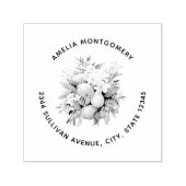 Tampon Auto-encreur Lemon Bouquet with Pretty Blossoms Address (Design)