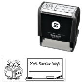 Tampon Auto-encreur L'Enseignant De La Chouette De Lecture Dit Un Timb (En situation)