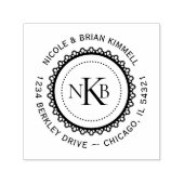 Tampon Auto-encreur Lenteur ronde Initiales Monogramme Créez votre pro (Design)