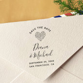 Tampon Auto-encreur Les Coeurs Beaux SAUVENT LA Calligraphie DE LA DAT