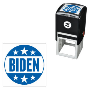 Tampon Auto-encreur Les étoiles bleues de Joe Biden Button