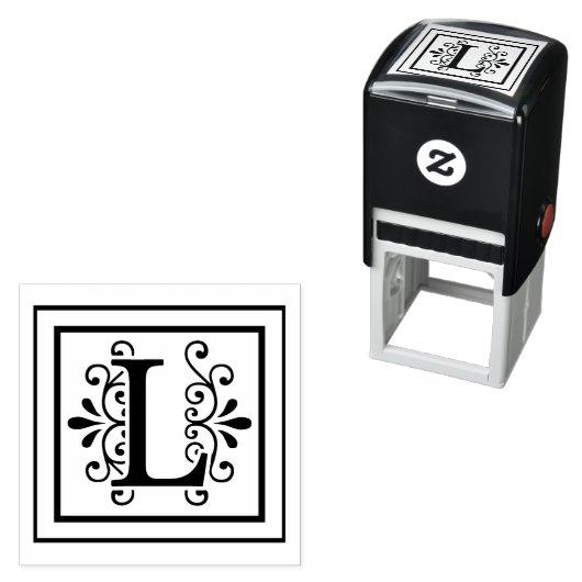 Tampon Auto-encreur Letter L monogram (En situation)