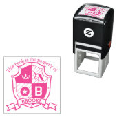 Tampon Auto-encreur Lettre B crête nom personnalisé timbre bibliothèqu (En situation)