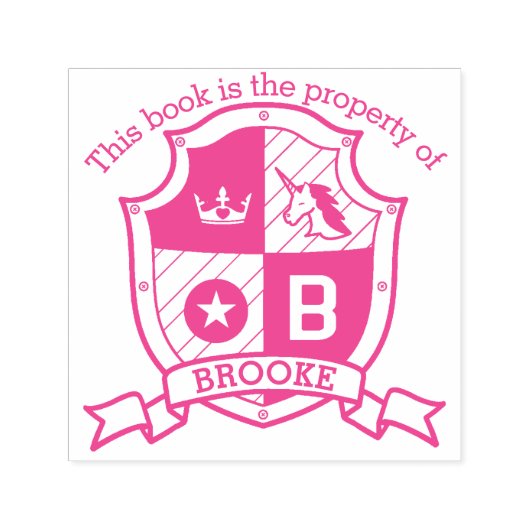 Tampon Auto-encreur Lettre B crête nom personnalisé timbre bibliothèqu (Design)