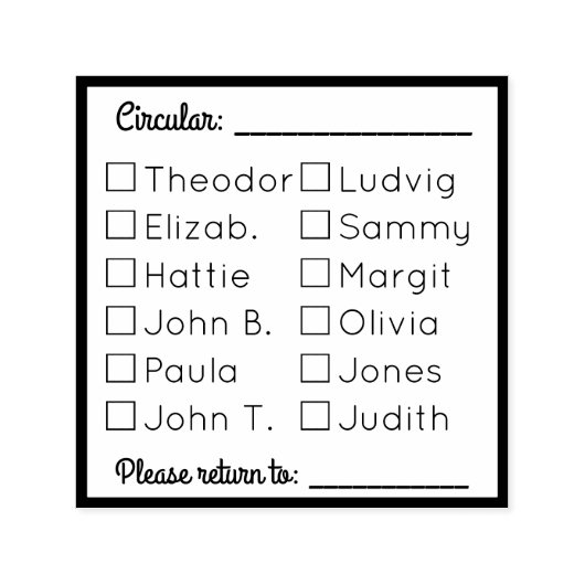 Tampon Auto-encreur Lettre circulaire Modèle 12 personnes (Design)