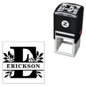Tampon Auto-encreur Lettre E Classic Foliage Nom de famille Monogramme (En situation)