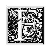 Tampon Auto-encreur Lettre F Art nouveau Carrelage noir et blanc (Design)