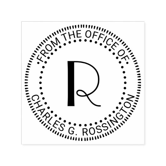 Tampon Auto-encreur Lettre initiale unique Monogramme "Du bureau" (Design)