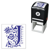 Tampon Auto-encreur Lettre J Monogramme Élégant Initial (En situation)